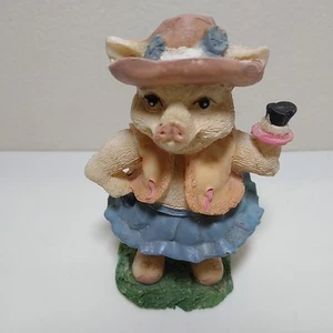 Vintage Lipco anthropomorphe Schwein Figur süßes Schwein in Rock und Hut - Bild 1 von 6