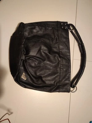 Bolso de hombro Roxy vintage de cuero negro Foto 1 de 4