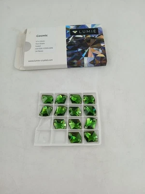 Lumie Cristal Cósmico Coser Estrás 17x13mm Helecho Verde Láminado Set 13 Piezas Foto 1 de 4