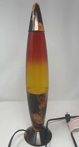 Vintage Y2K Markenlose Lavalampe 17" Tie Dye Sockel Gelb WACHS FLÜSSIG - Bild 1 von 9