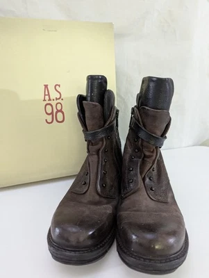 A.S. 98 Ankle Boots Booties 38 Chocolate Brown Victorian Look Original Box - Image 1 of 4