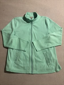 Talbots Strickjacke Damen L grün Baumwolle Taschen Langarm Stehkragen durchgehender Reißverschluss - Bild 1 von 9