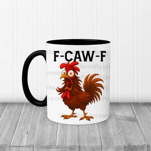 F-Caw-F Rooster Mug Tea Coffee, Novelty Rude Mug Funny Gift, Humour - Picture 1 of 10