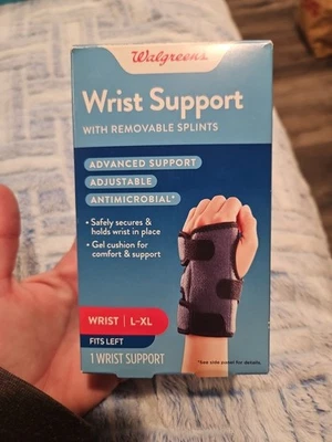 Soporte de muñeca izquierdo con férulas extraíbles NUEVO Walgreens antimicrobiano ajustable Foto 1 de 4