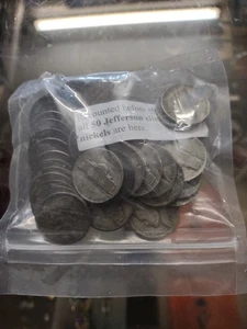 50 - mixed lot P.D.S. Jefferson Silver War Nickels  - Picture 1 of 4