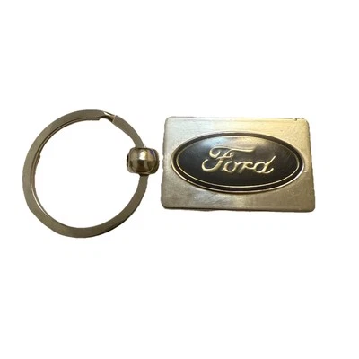 Vintage Ford Keychain Auto Car NICE! Silver Toned Bag Charm Handbag Purse Vtg - Image 1 of 4