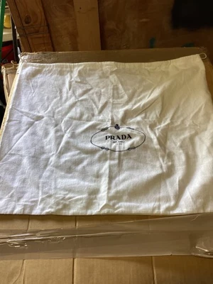 Used - Bag Cover PRADA - White Color - 22” x 19” Used Some Minor Discoloration - Image 1 of 4