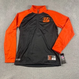 NFL Team Apparel Men's Cincinnati Bengals Performance 1/2 Zip LS Pullover Top - Picture 1 of 14