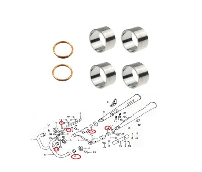 Silenciador de escape Honda CX 500 C Custom juntas conexión colector Foto 1 de 2