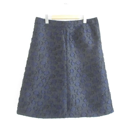 SONIA RYKIEL Jacquard Knee-Length A-Line Skirt Size 44 Black Navy Women USED - Image 1 of 4