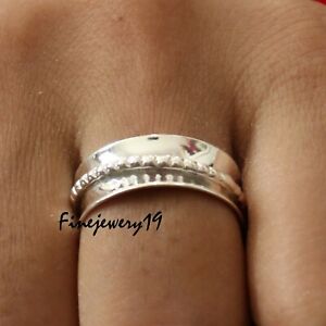 925 Sterling Silver Spinner Ring Meditation Ring Anxiety Ring Fidget Ring A1607