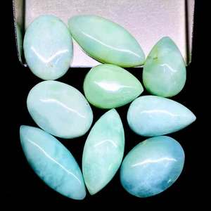 9 Pcs Natural Larimar 18-28.5mm Mix Loose Cabochon Untreated Gemstones Lot - Picture 1 of 13