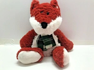 Demdaco nat&jules Plush Fox With Scarf&Bead Paws14”Red&White Stuffed Animal Toy - Picture 1 of 5