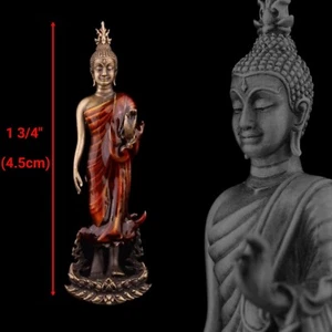 Figura Estatua de Bronce Buda Caminante Leela Actitud Tailandia 1 3/4 pulgadas - Imagen 1 de 5