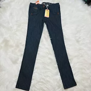 Vintage Parasuco Striped Jeans Dark Blue Style 8089BUB Parasuco Denim Jeans - Picture 1 of 5