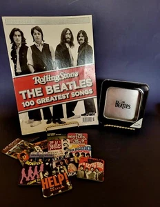 Beatles 12 Albumcover Magnete in Sammlerdose 2012, Rolling Stone Liedbuch - Bild 1 von 6