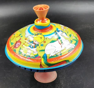 ANCIENNE TOUPIE EN TOLE LITHOGRAPHIEE LICORNE 1984 HALLMARK CARDS INC - Imagen 1 de 6