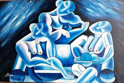 Original Shuxia surrealism oil painting, 24×36 inches - Image 1 of 4