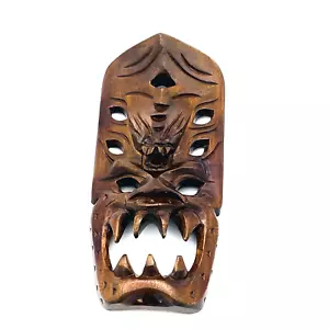 1970 Tiki Bar Mask Primitive Tribal Wooden Mask 10” Bakuana Hawaiian Mid-Century - Picture 1 of 17