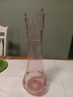Vintage Pink L.E. Smith Fern Scroll Swung Vase 16 3/4' Tall 