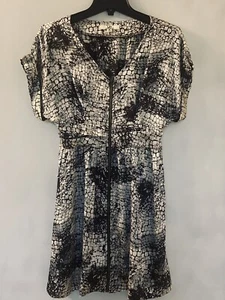 YA Los Angeles Silky Black Snake Crocodile Print Dress Sz MEDIUM Mini Dress (A) - Picture 1 of 11