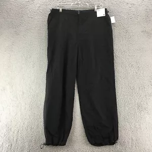 Aeropostale Baggy Parachute Pants Women Medium Black Non Stretch Zip Fly NWT - Picture 1 of 18