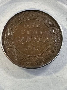 1912 Canada Large Cent Bronze Coin Graded XF 45 by ANACS - Picture 1 of 4