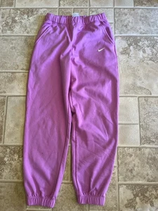 Nike Girls Large Therma Fit Bug Kids Fleece Jogger Sweat Pants Purple - Picture 1 of 1