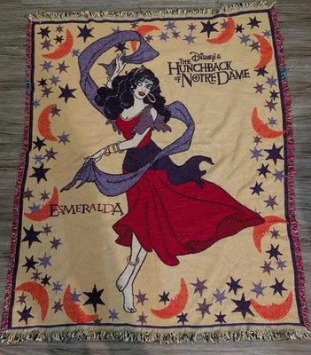Disney VTG Esmeralda Hunchback Notre Dame Tapestry Throw Blanket Woven By Beacon - Image 1 of 4