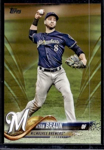 2018 Topps Series 1 GOLD #180 Ryan Braun 1711/2018 Brewers - Picture 1 of 2