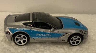 2017 Matchbox silver '15 Corvette police car.  Diecast. 1:60. - Image 1 of 4