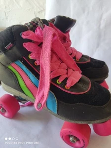 SFR Rio Roller UK 6 Passion Fixed Skate Quad Skates Retro Pink Black Multi - Picture 1 of 12