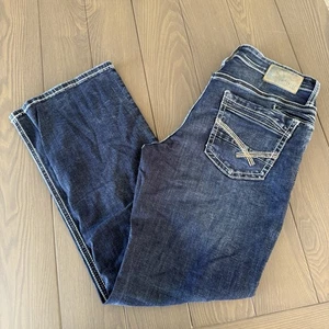 BKE Buckle Jeans Jake Bootcut Mens 34x32 Dark Wash Blue Premium Stretch Denim - Picture 1 of 15
