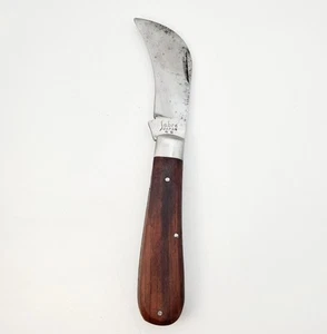 Vintage Sabre Hawkbill Pocket Knife #645, Japan Wood Handle 7" - Picture 1 of 5
