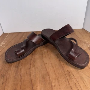 Leder Zehenschlaufe Jerusalem Sandalen, Größe EU 39 braun Leder, Holy Land Sandalen - Bild 1 von 8