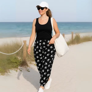 PANTALONES HARÉN ROCKTHOSECURVES MUJER CALAVERA NEGRA TALLA HARÉN PANTALONES ALI BABA - Imagen 1 de 2