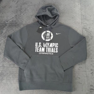 US Olympic Trails Gymnastics Hoodie Sweatshirt Nike Gray Long Sleeve Men Small - Picture 1 of 11