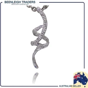 White Gold DIAMOND SET PENDANT Guaranteed Genuine Real 9ct 9k Gold & Diamonds - Picture 1 of 14