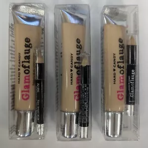 3PCS HARD CANDY GLAMOFLAUGE HEAVY DUTY CONCEALER W/ PENCIL 488 MED LIGHT 0.71oz - Picture 1 of 4
