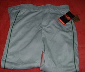 NWT Rawlings lt gray Baseball pants Semi relaxed fir Youth X-Large green stripe - Picture 1 of 10