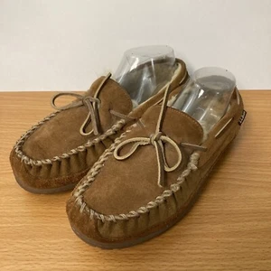 LL Bean Wicked Good Mokassins Damen 9 braune Wildleder Slipper Lammfell Hausschuhe - Bild 1 von 11