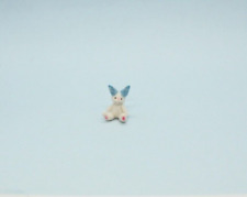 OOAK~Bunny~White & Blue~1/4" Micro Mini~Artist~Doll~Toy~Dollhouse~Cheryl Brown
