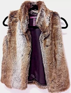 Faux Beaver Fur Vest Jacket Macy's Epic Threads Girls Large / Juniors Small - Picture 1 of 9