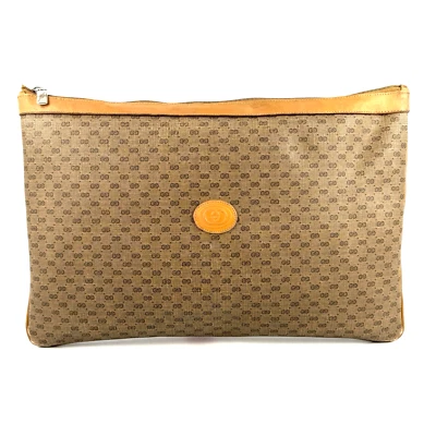 Vintage Gucci Document case Briefcase Micro GG Camel Beige PVC Authentic - Image 1 of 4