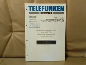 Telefunken M930, 932, 935, 960, VR6921, 6931, 6941, 6961 Servizio Meccanico - Foto 1 di 2