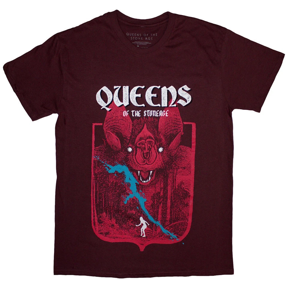 Queens Of The Stone Age - Bat - Maroon Red t-shirt - Image 1 of 1