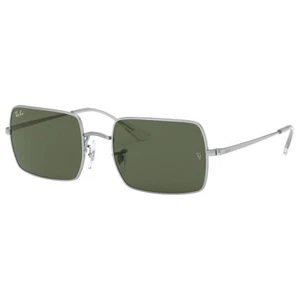 Ray-Ban Rectangle 1969 Sunglasses Silver Frames with G-15 Green Lens RB1969 - Picture 1 of 6