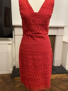 giambattista valli dress bright red cotton embroided lace size 40/ UK8. Perfect - Picture 1 of 7