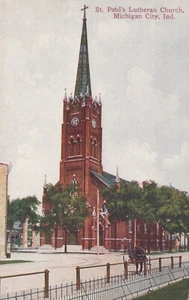 St. Paul's Lutheran Church - Michigan City, Indianna- unposted litho - Picture 1 of 3