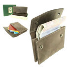 Mens Small Genuine Distressed Leather Oil Brown Credit Card Holder Wallet 505